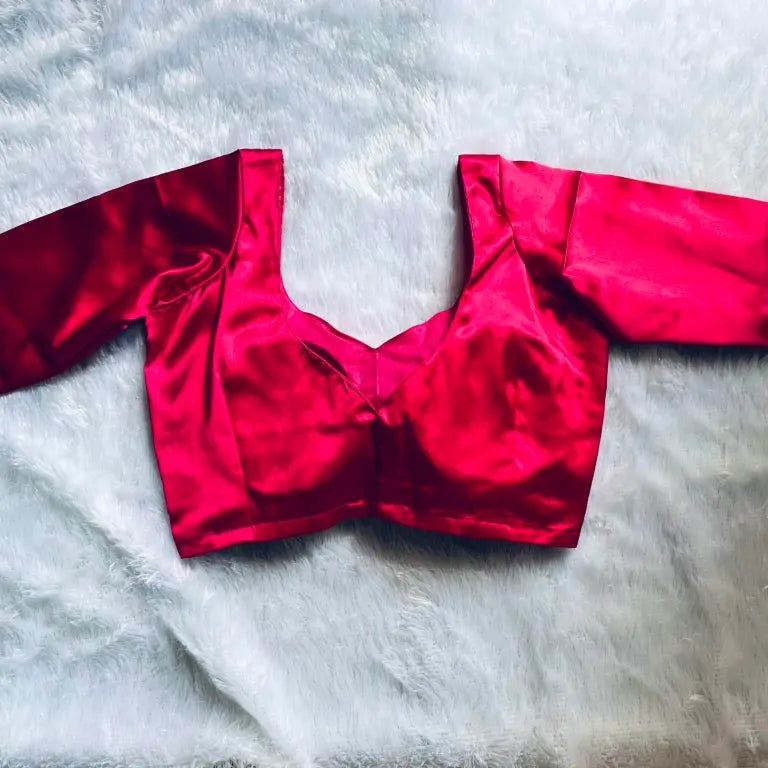 Pink Full Sleeves Satin Blouse
