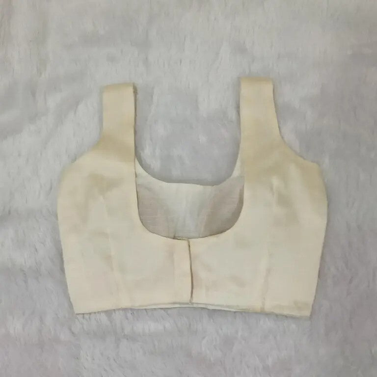 White Plain Raw Silk Blouse
