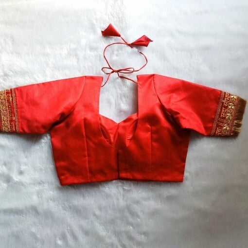 Red ShobhagyaWati Raw Silk Blouse