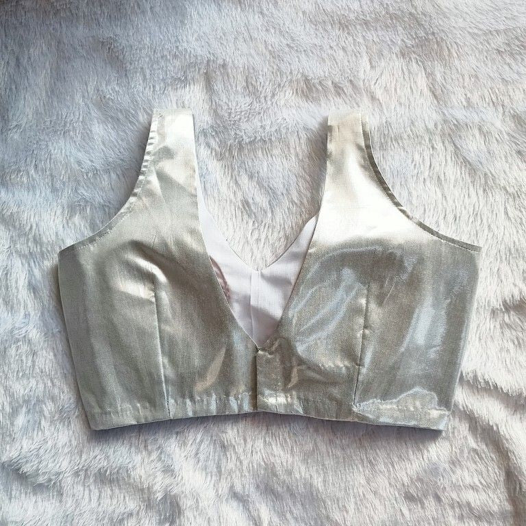 Silver Shimmer V Neck Blouse - Fal3033