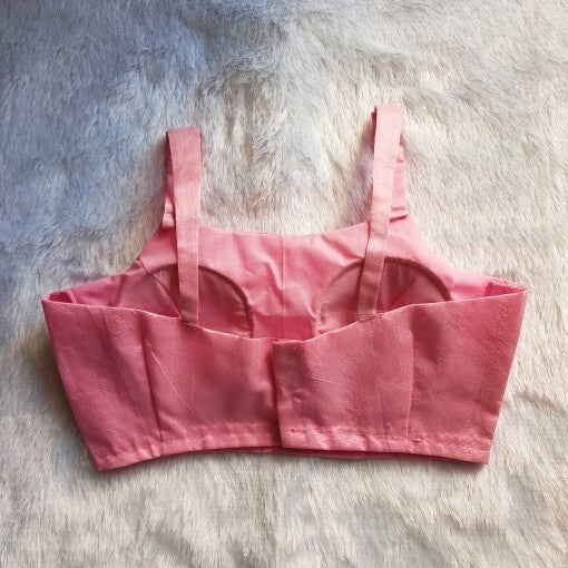 Baby Pink Plain Raw Silk Blouse