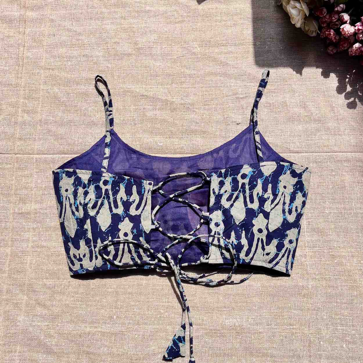 Indigo Batik Criss Cross Blouse - Fal3325