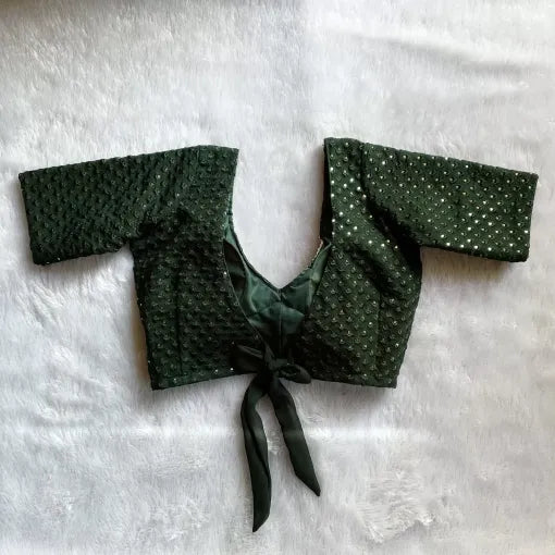 Green Chikan Georgette Blouse