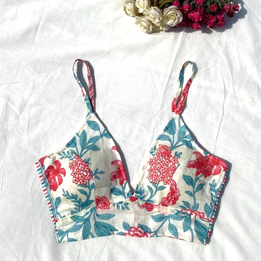 White Zig Zag Floral Mul Blouse - Fal3333