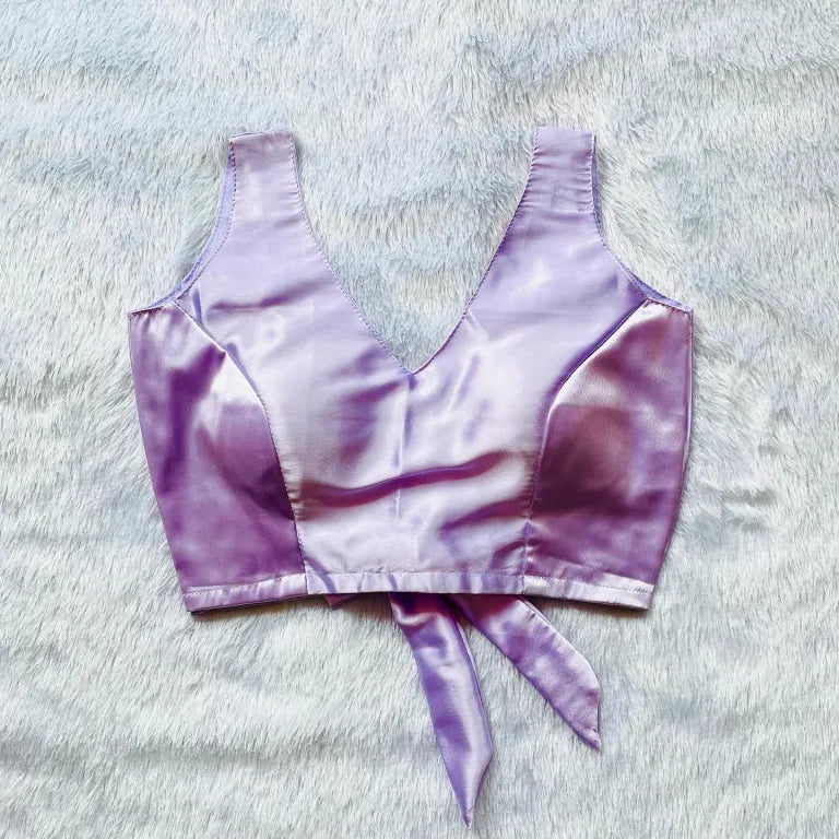 Lavender Floral Embroidery Pure Mulmul Saree and Lavender Satin Blouse