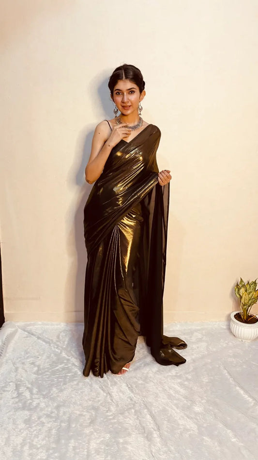 Black Shimmer Georgette Saree