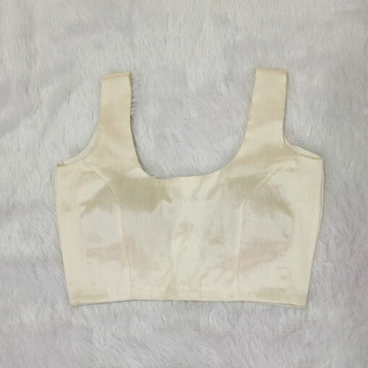 White Plain Raw Silk Blouse