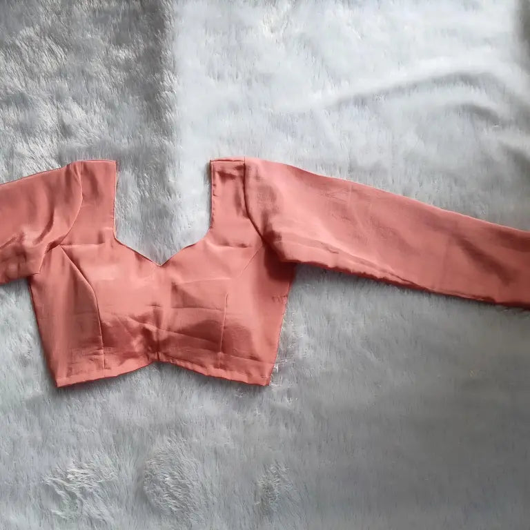 Rose Gold Tukki Plain Chinon Blouse