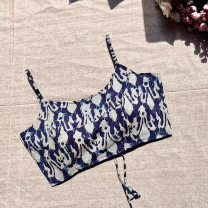 Indigo Batik Criss Cross Blouse - Fal3325