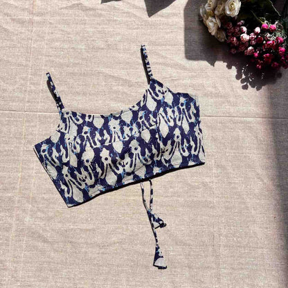 Indigo Batik Criss Cross Blouse - Fal3325