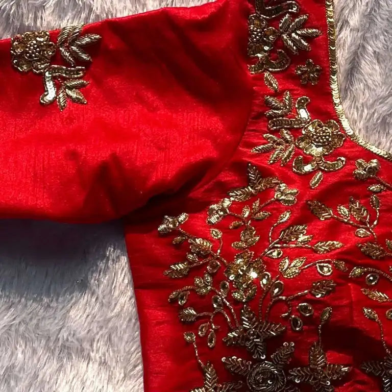 Bridal Handwork Pure Raw Silk Blouse